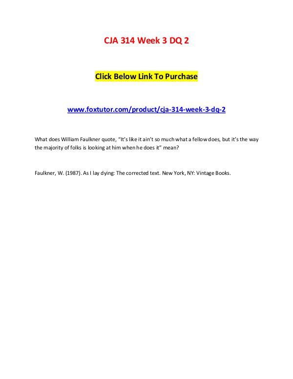 CJA 314 Week 3 DQ 2 CJA 314 Week 3 DQ 2