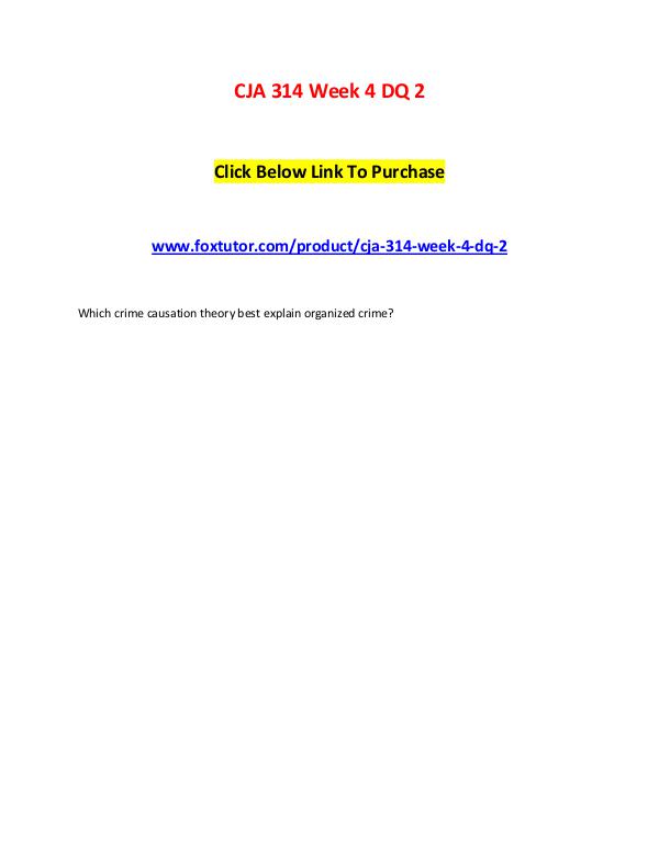 CJA 314 Week 4 DQ 2 CJA 314 Week 4 DQ 2