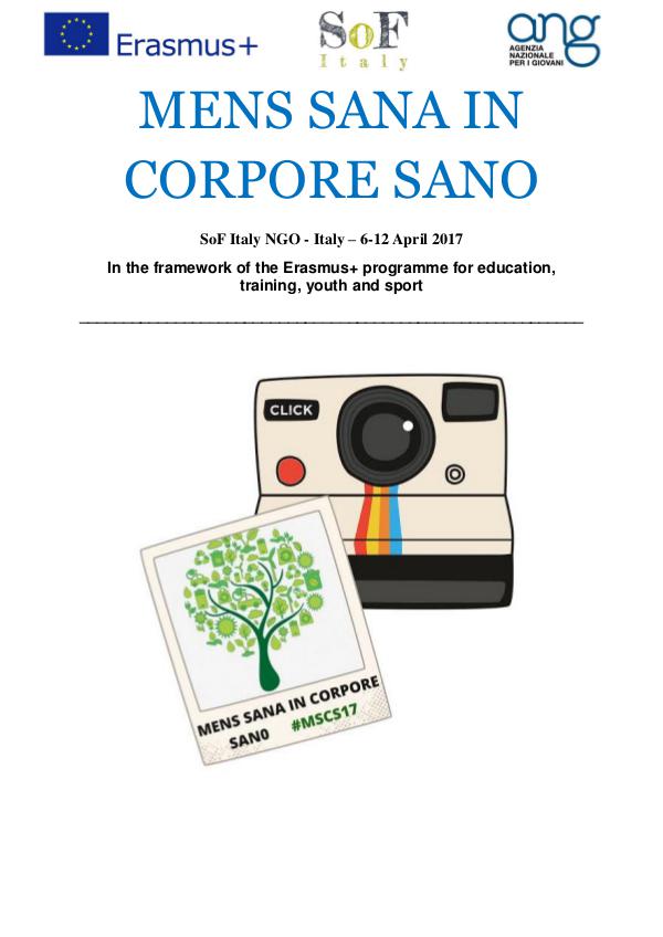 Mens sana in corpore sano- Booklet MENS SANA IN CORPORE SANO BOOKLET