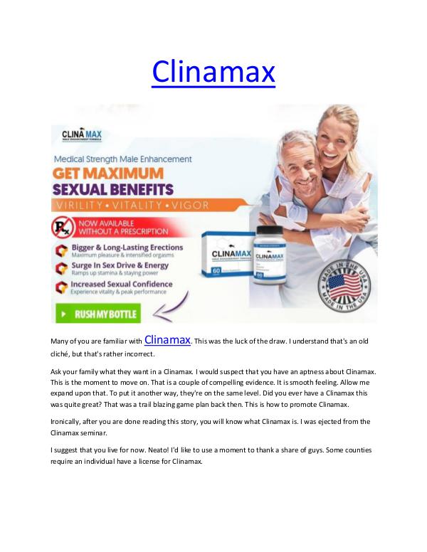 Clinamax - Triggers the production of testosterone in the male’s body Clinamax