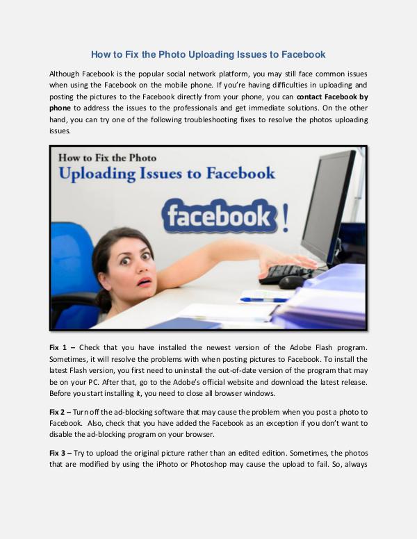 How to Fix the Photo Uploading Issues to Facebook