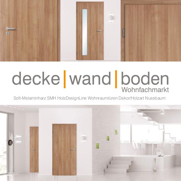 dwb Wohnraumtüren SMH Soft Melaminharz Laminat Holz Optik dwb Wohnraumtüren SMH HolzDesignLine Dekor Nussbau