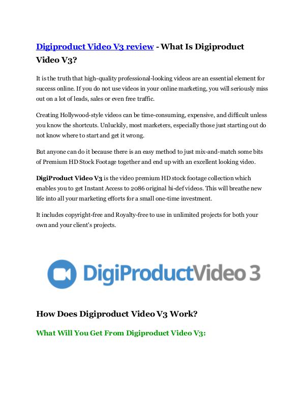 Digiproduct Video V3 review and (FREE) Digiproduct