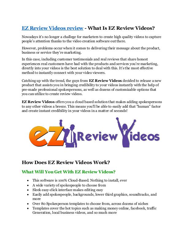 EZ Review Videos review & bonuses - cool weapon