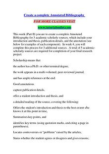 CREATE A COMPLETE ANNOTATED BIBLIOGRAPHY / TUTORIALOUTLET DOT COM