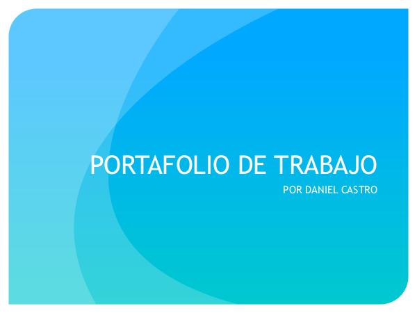 Portafolio de Trabajo PORTAFOLIO