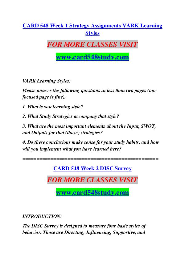 CARD 548 STUDY Extraordinary Success /card548study.com CARD 548 STUDY Extraordinary Success /card548stud