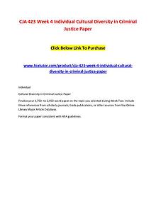 CJA 423 Week 4 Individual Cultural Diversity in Criminal Justice Pape