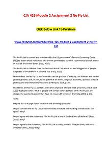 CJA 426 Module 2 Assignment 2 No Fly List