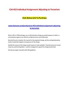 CJA 453 Individual Assignment Adjusting to Terrorism