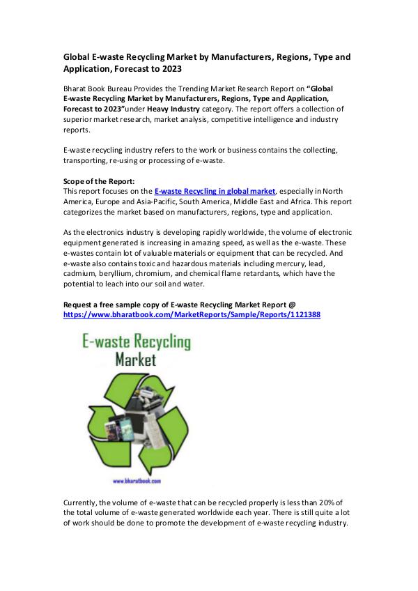 Market Research Reports Global E-waste Recycling Market