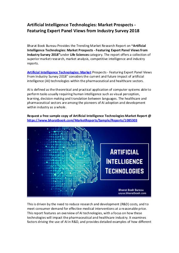 Market Research Reports Artificial Intelligence Technologies Market Report