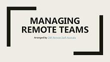 Managing Remote Teams