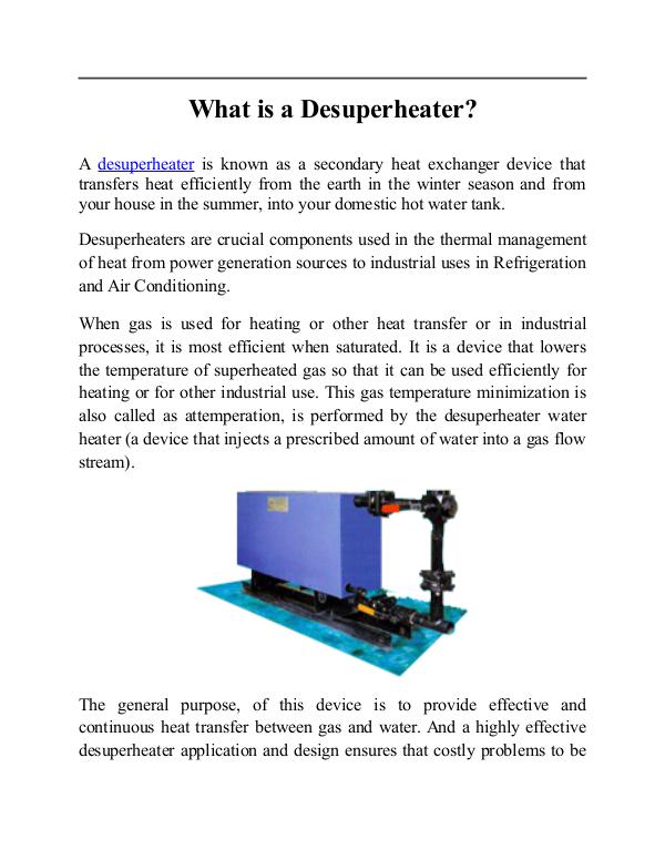 What is a Desuperheater? Desuperheater by Maniks