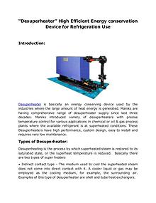 What is Desuperheater | Water heater and its Applications?