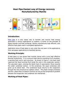 Top Quality Heat Pipes Manufactured By Maniks