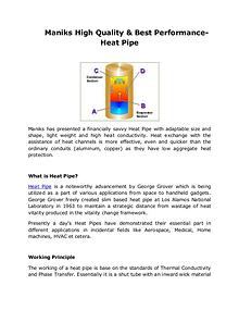 Top Quality Heat Pipes Manufactured By Maniks