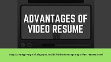 Advantages of Video Resume