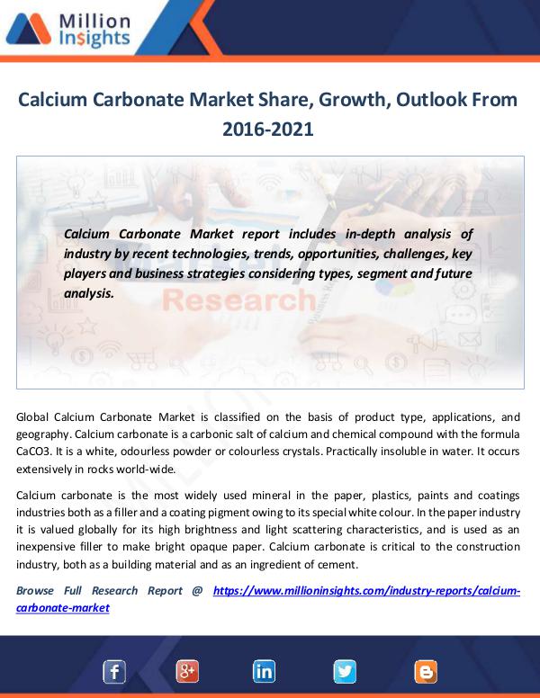 Market News Today Calcium Carbonate Market