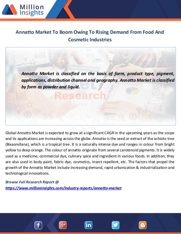 Market News Today Annatto Market To Boom