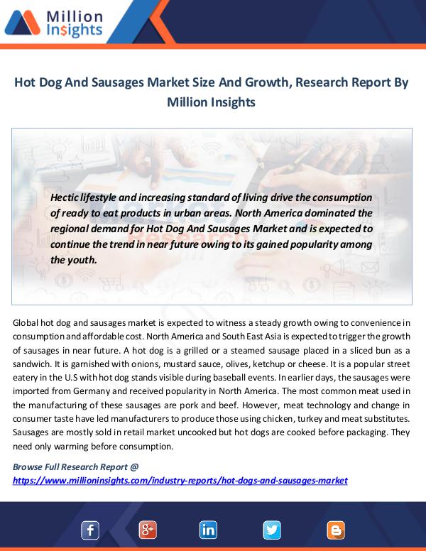 Hot Dog And Sausages Market Size And Growth