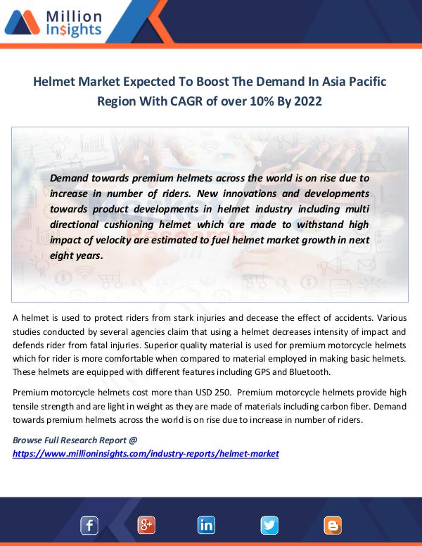 Market News Today Helmet Market