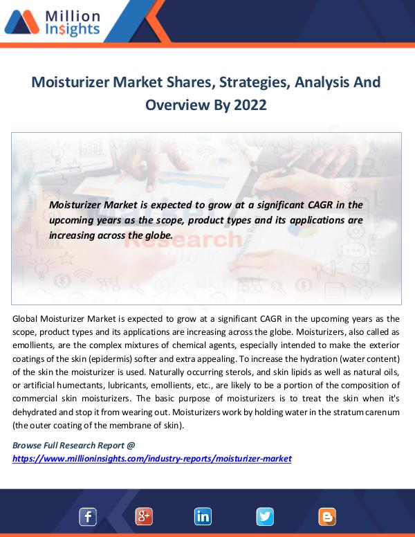 Market News Today Moisturizer Market