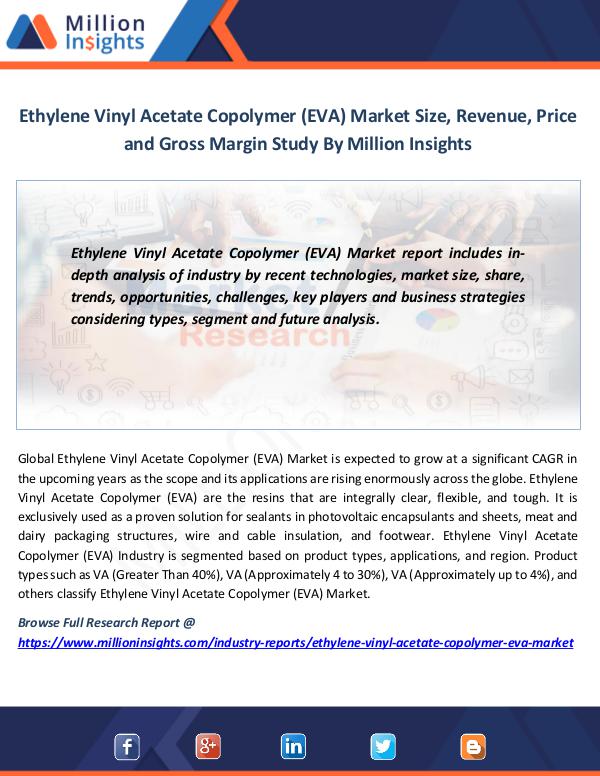 Market News Today Ethylene Vinyl Acetate Copolymer (EVA) Market Size