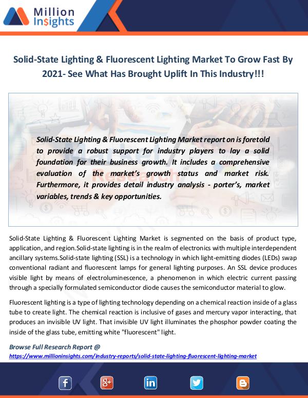 Market News Today Solid-State Lighting & Fluorescent Lighting Market