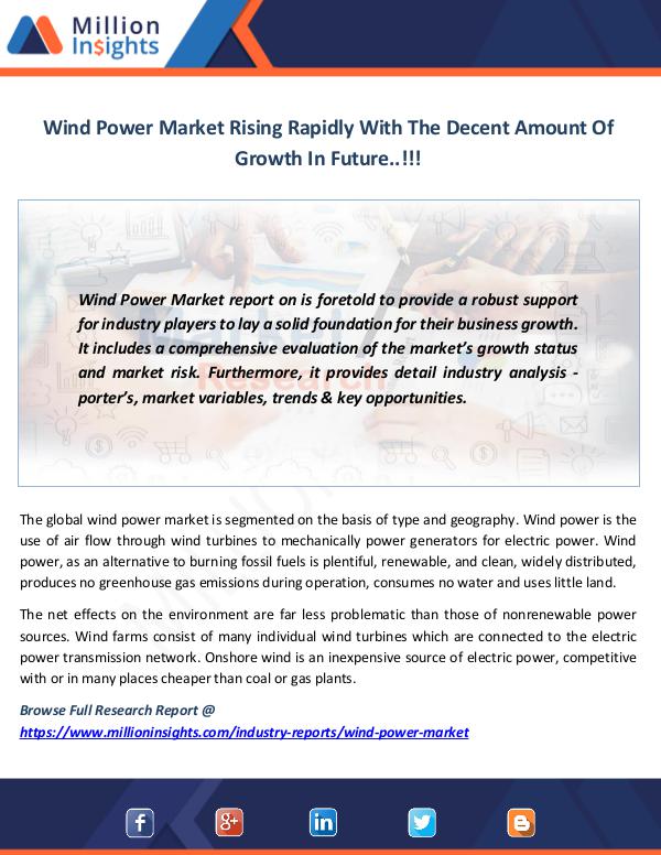 Market News Today Wind Power Market