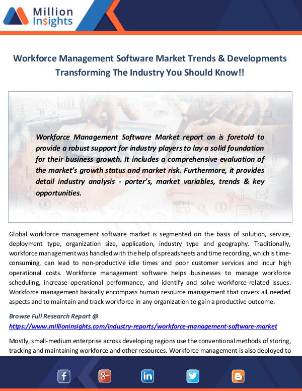 Market News Today Workforce Management Software Market