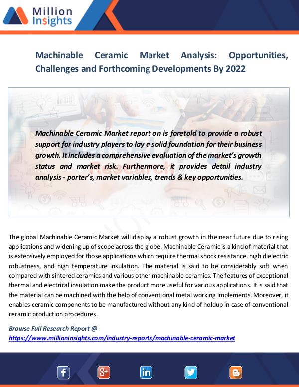 Market News Today Machinable Ceramic Market