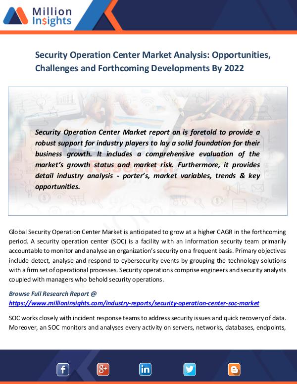 Market News Today Security Operation Center Market