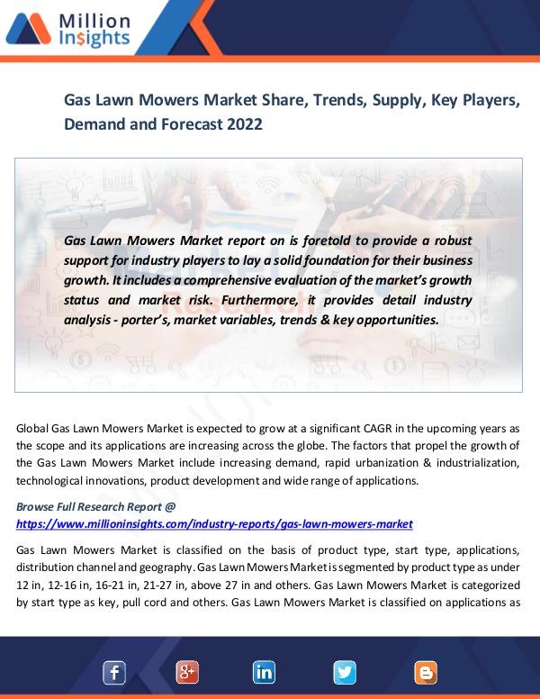 Market News Today Gas Lawn Mowers Market