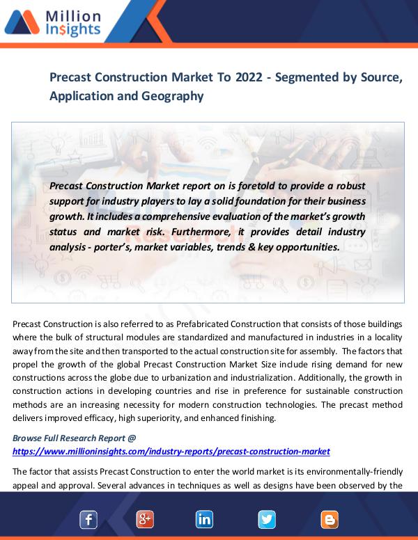 Market News Today Precast Construction Market