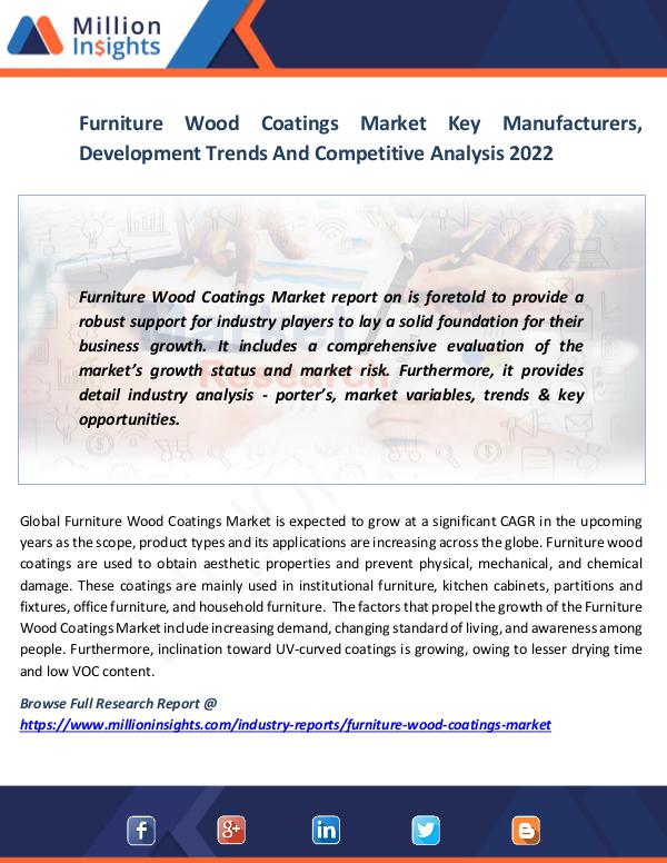 Market News Today Furniture Wood Coatings Market