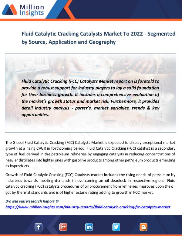 Market News Today Fluid Catalytic Cracking Catalysts Market