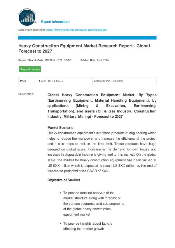 Asia Pacific Blood Glucose Test Strip Packaging Market Research Repor Global Heavy Construction Equipment Market Researc