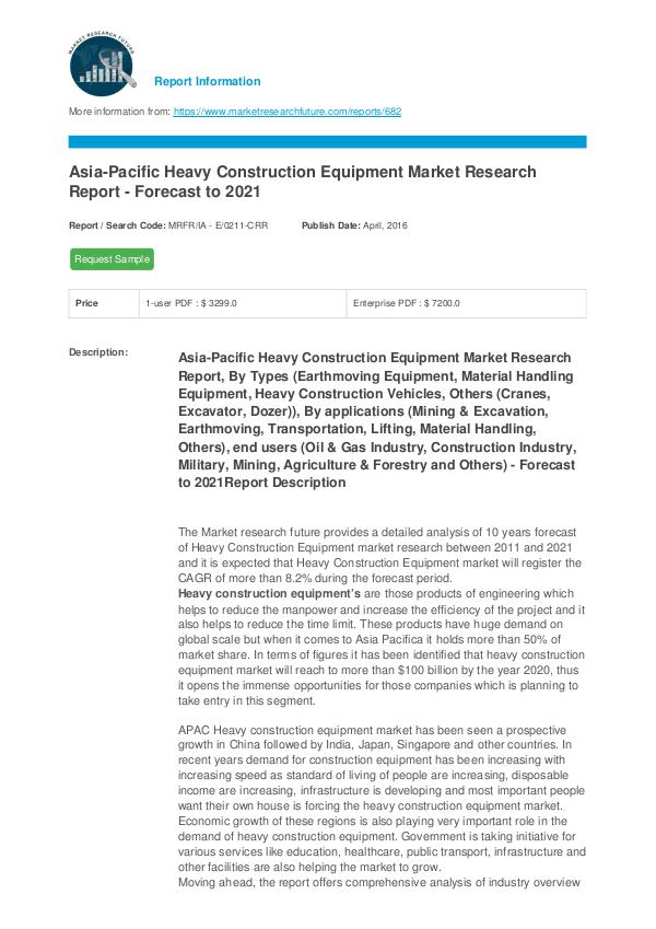 Asia-Pacific Heavy Construction Equipment Market R