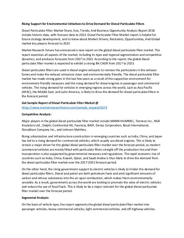 PR_Diesel Particulate Filter Market