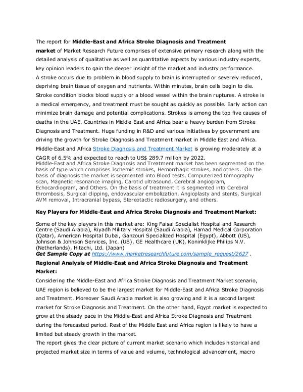 Stroke Diagnosis and Treatment Market