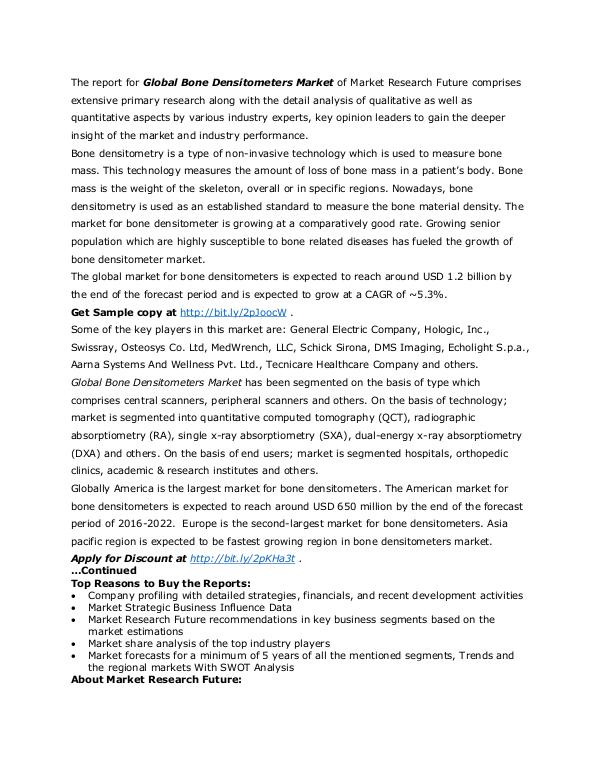 Healthcare Publications Bone Densitometers Market