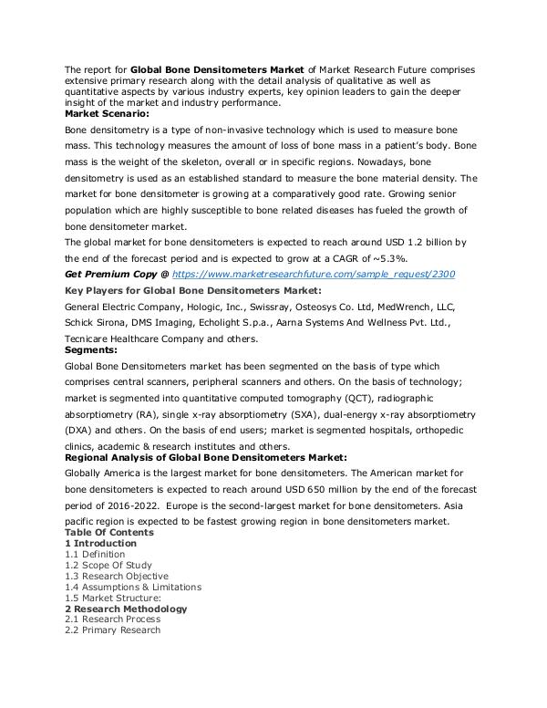 Healthcare Publications Bone Densitometers Market 2