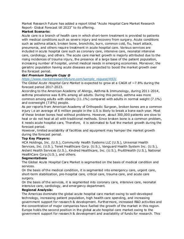 Acute Hospital Care Market 2