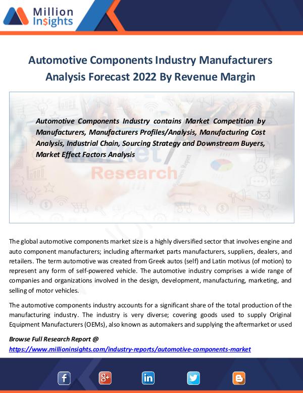 Market Revenue Automotive Components Industry forecast