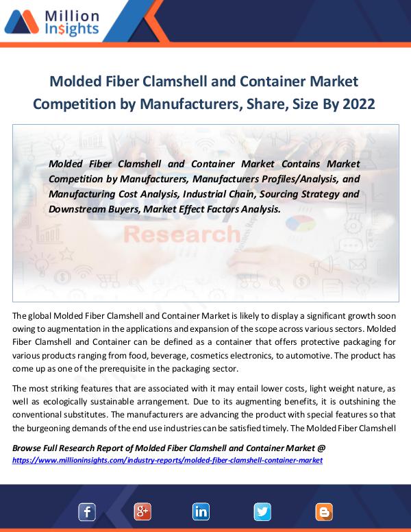 Market Revenue Molded Fiber Clamshell and Container Market 2022