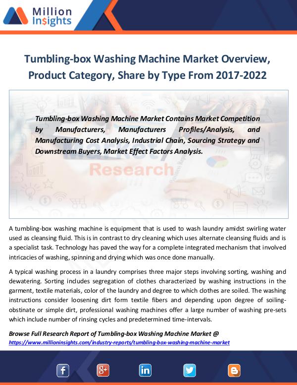 Tumbling-box Washing Machine Market Overview 2022