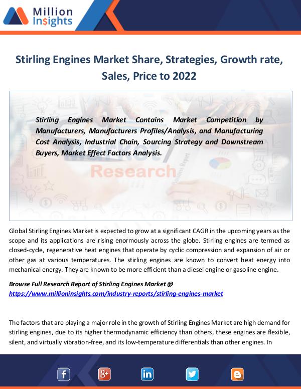 Stirling Engines Market Share, Strategies, Growth