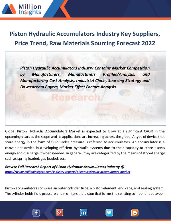 Market Revenue Piston Hydraulic Accumulators Industry Key Players