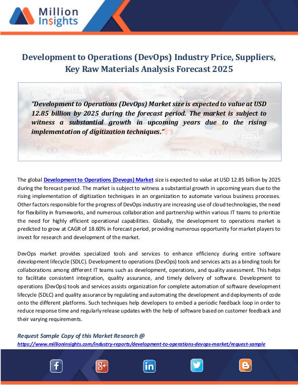 Market Revenue Development to Operations (DevOps) Industry Price